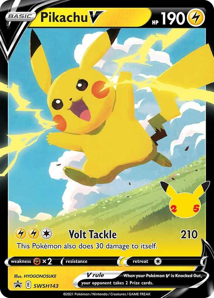 0143 Pikachu V - SWSH143 Promo Sword & Shield Promo Cards