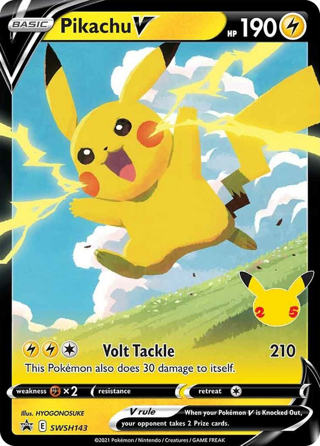 0143 Pikachu V - SWSH143 Promo Sword & Shield Promo Cards