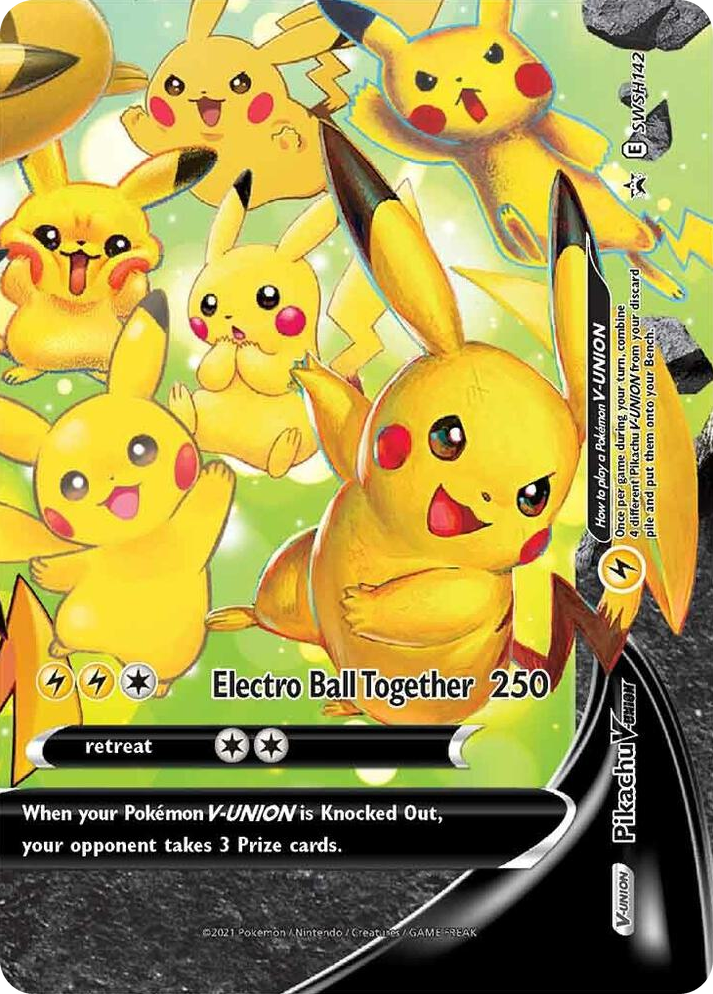 0142 Pikachu V-Union - SWSH142 Promo Sword & Shield Promo Cards