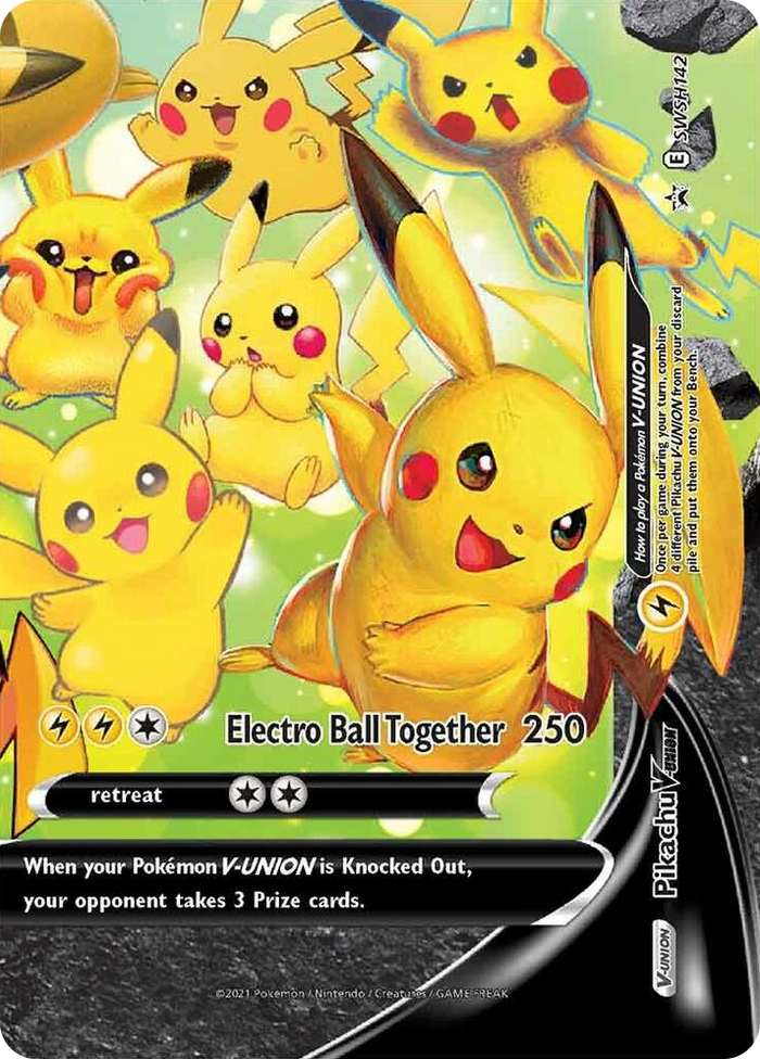0142 Pikachu V-Union - SWSH142 Promo Sword & Shield Promo Cards