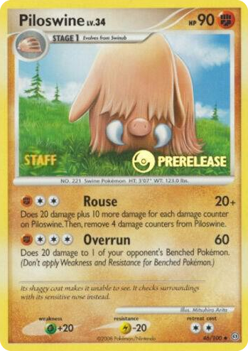 0046 Piloswine - 46/100 (Prerelease) [Staff] Promo Nintendo Promos