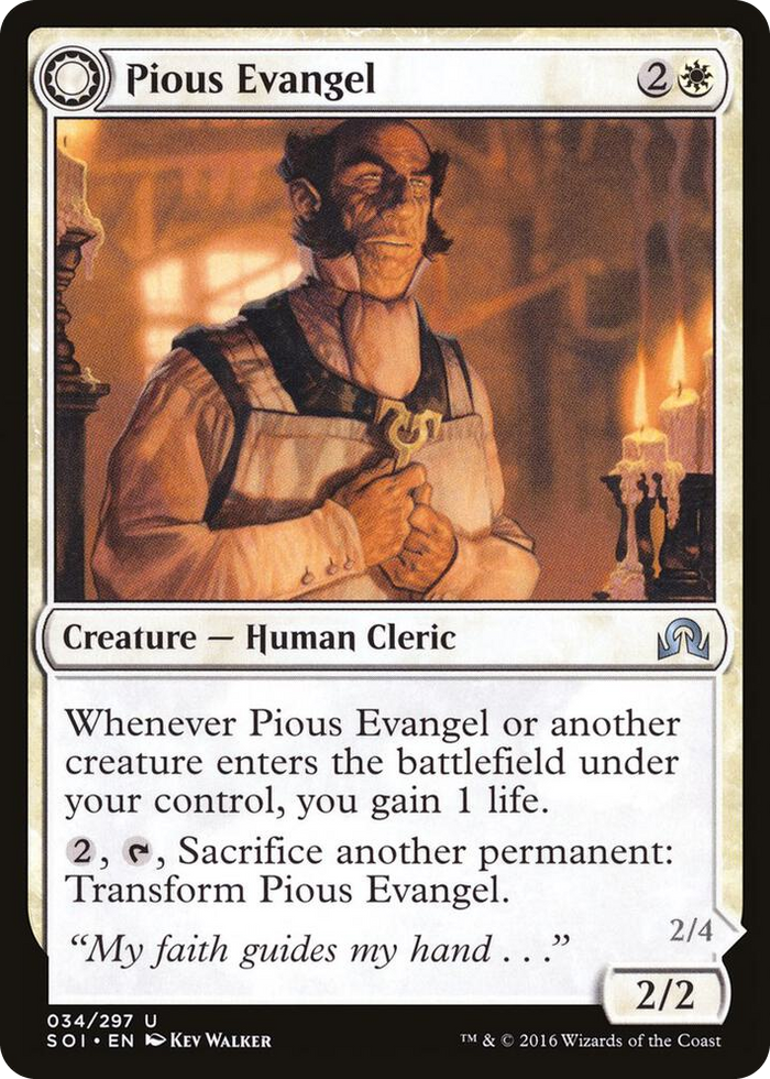 Pious Evangel #34 U - Shadows over Innistrad Pokemon card