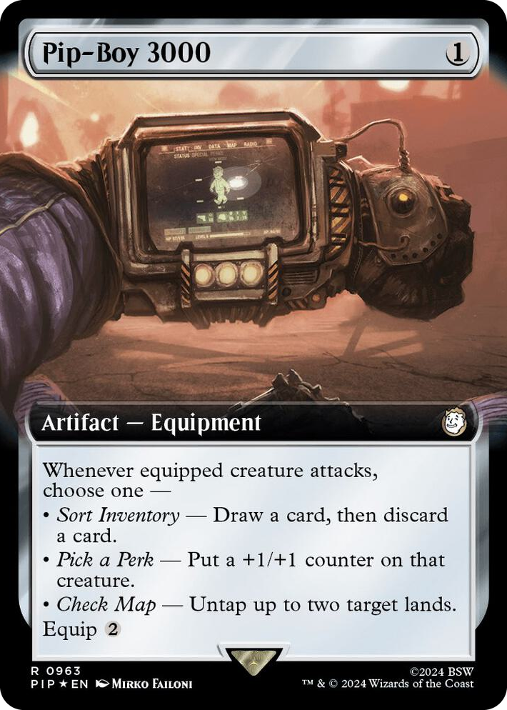 0963 Pip-Boy 3000 (Extended Art) (Surge Foil) R Universes Beyond: Fallout