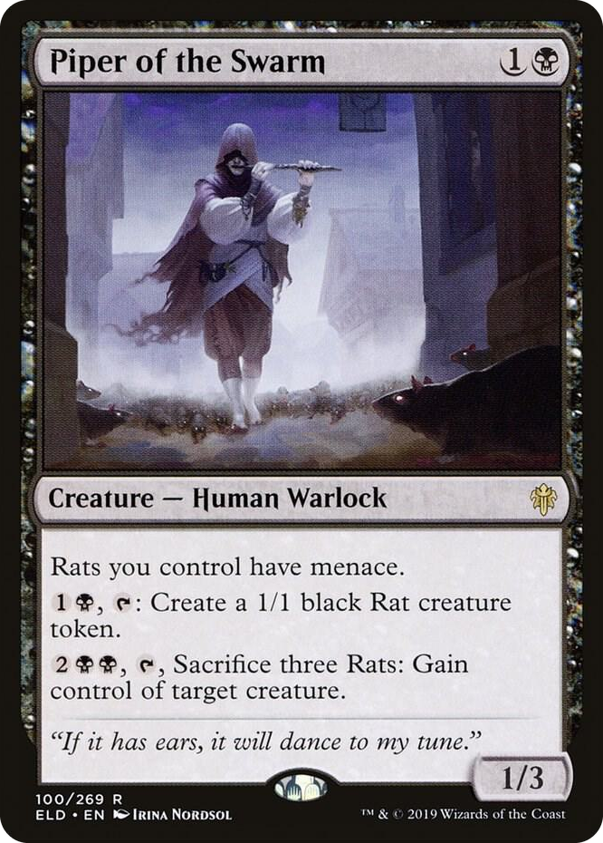 0100 Piper of the Swarm R Throne of Eldraine