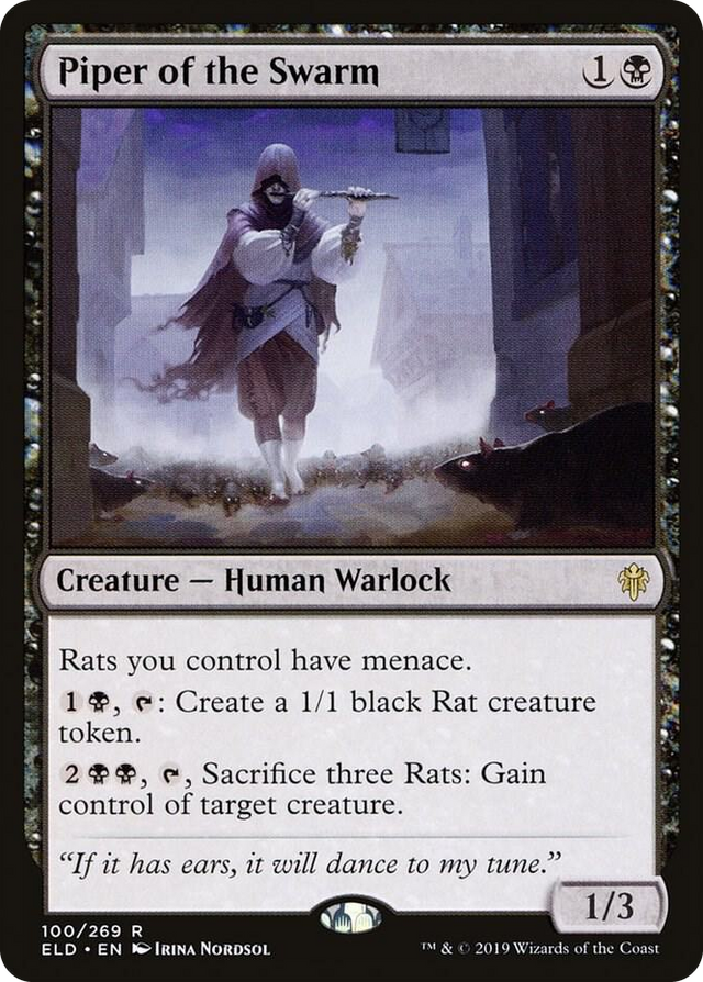 0100 Piper of the Swarm R Throne of Eldraine