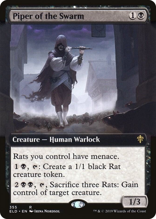 0355 Piper of the Swarm (Extended Art) R Throne of Eldraine