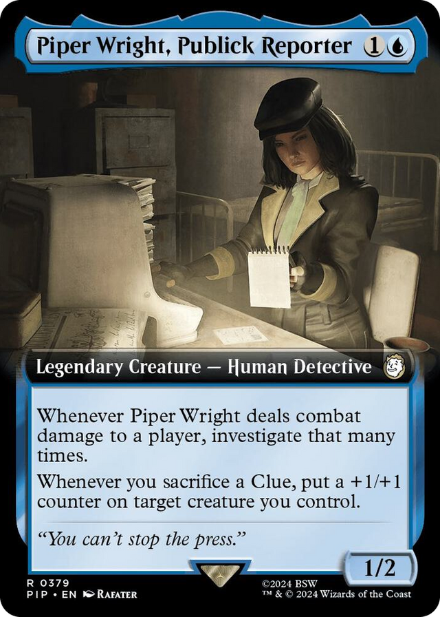 0379 Piper Wright, Publick Reporter (Extended Art) R Universes Beyond: Fallout