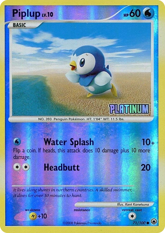 0071 Piplup - 71/100 [Platinum] Promo Burger King Promos