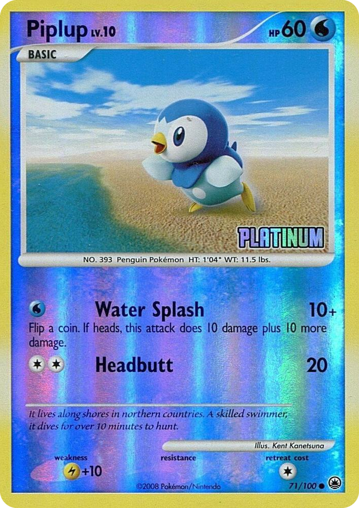 0071 Piplup - 71/100 [Platinum] Promo Burger King Promos