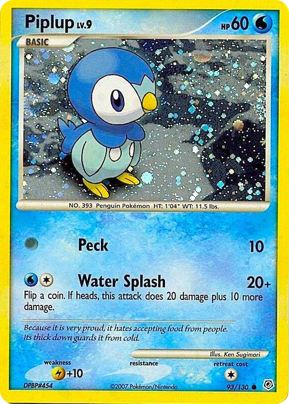 0093 Piplup - 93/130 (Cosmos Holo) Promo Miscellaneous Cards & Products
