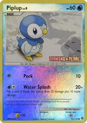 0093 Piplup - 93/130 [Diamond and Pearl] Promo Burger King Promos