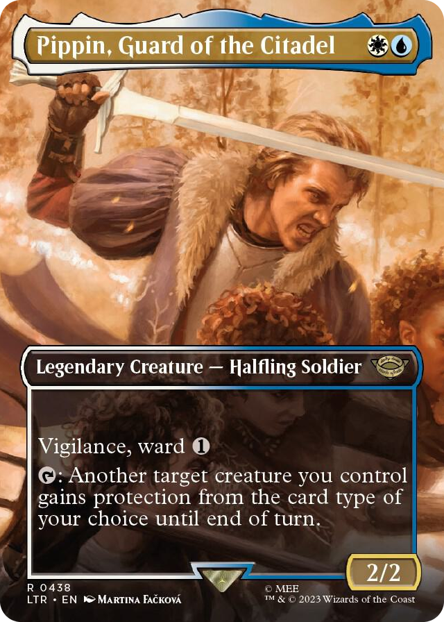 Pippin, Guard of the Citadel (Borderless) #438 R - Universes Beyond: The Lord of the Rings: Tales of Middle-earth Pokemon card