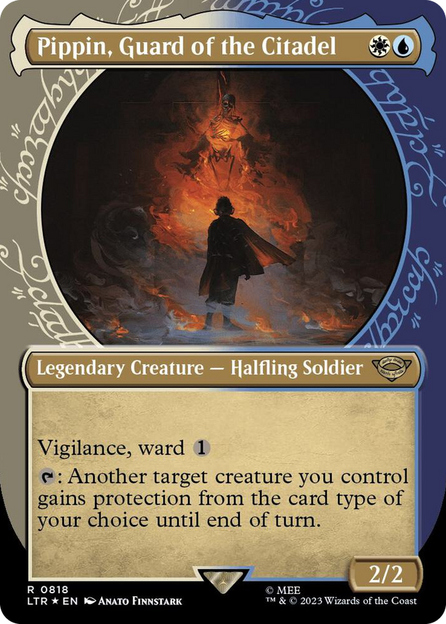 0818 Pippin, Guard of the Citadel (Showcase) (Surge Foil) R Universes Beyond: The Lord of the Rings: Tales of Middle-earth