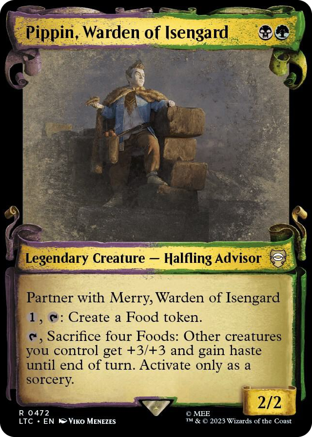Pippin, Warden of Isengard (Showcase Scrolls) #472 R - Commander: The Lord of the Rings: Tales of Middle-earth Pokemon card