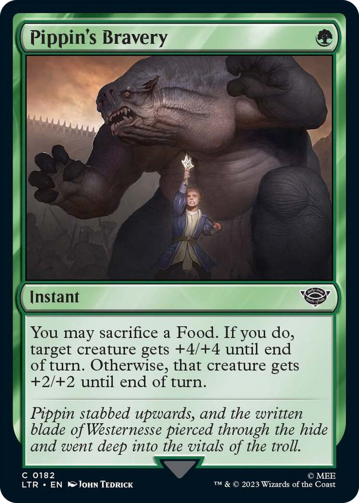 Pippin's Bravery #182 C - Universes Beyond: The Lord of the Rings: Tales of Middle-earth Pokemon card