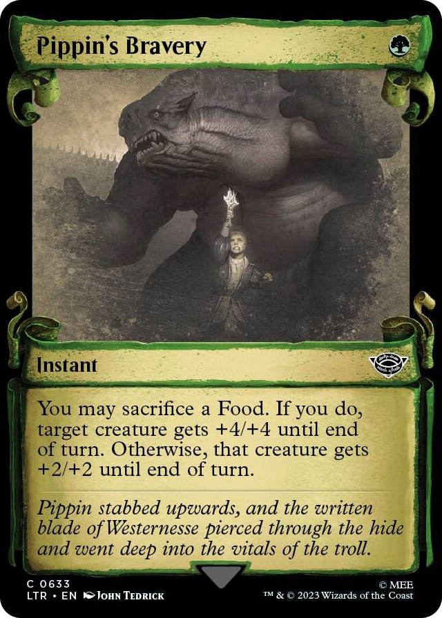 Pippin's Bravery (Showcase Scrolls) #633 C - Universes Beyond: The Lord of the Rings: Tales of Middle-earth Pokemon card