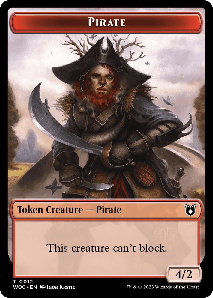 0012 Pirate // Human Double-Sided Token T Commander: Wilds of Eldraine
