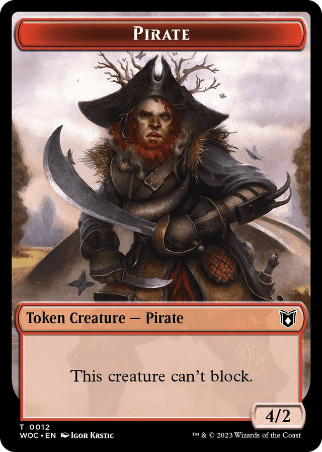 0012 Pirate // Human Double-Sided Token T Commander: Wilds of Eldraine