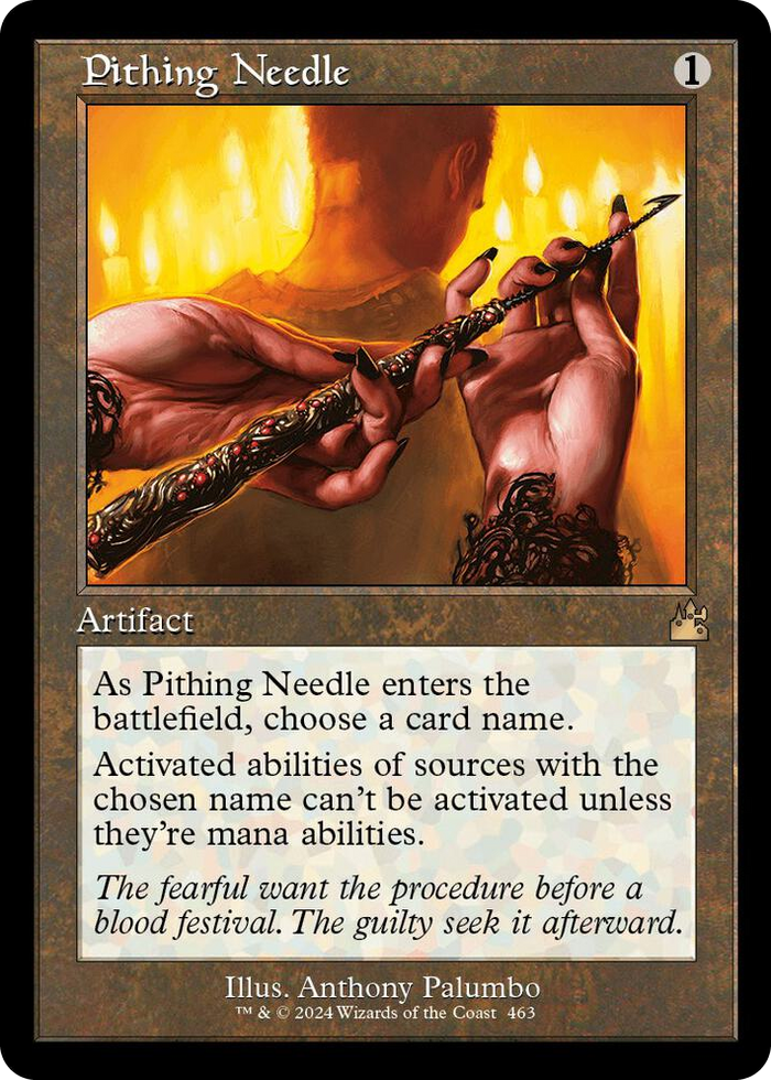 Pithing Needle (Retro Frame) #463 R - Ravnica Remastered Pokemon card
