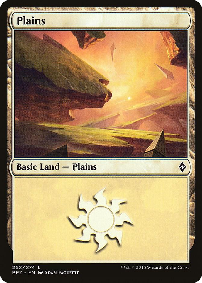 Plains (252) #252 L - Battle for Zendikar Pokemon card