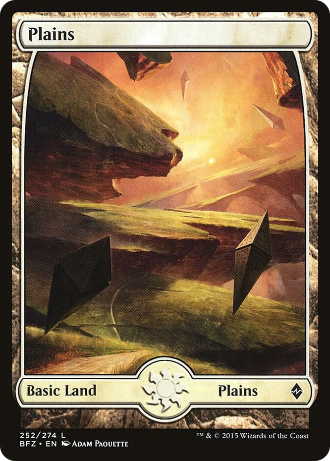 Plains (252) - Full Art #252 L - Battle for Zendikar Pokemon card