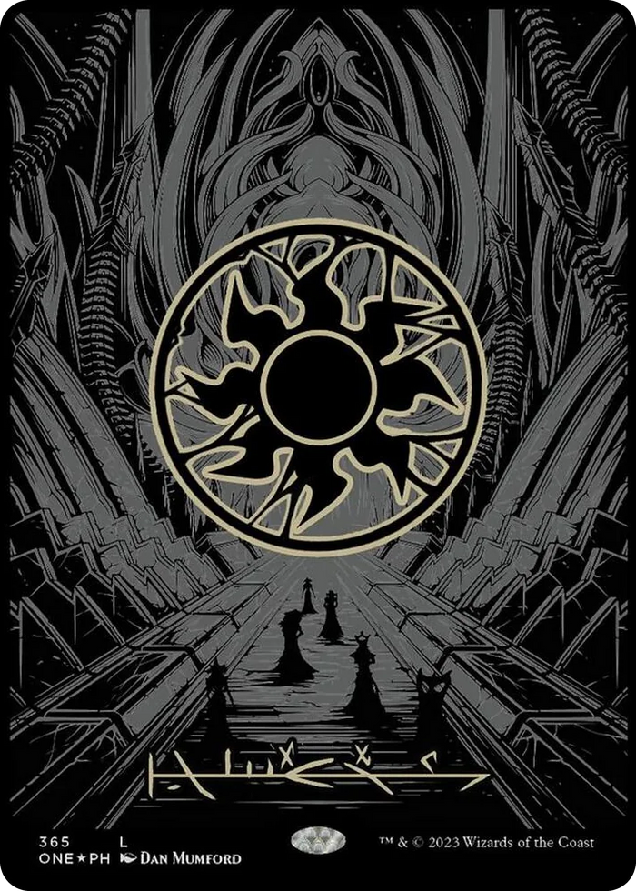 0365 Plains (Phyrexian) - Full Art (Oil Slick Raised Foil) L Phyrexia: All Will Be One