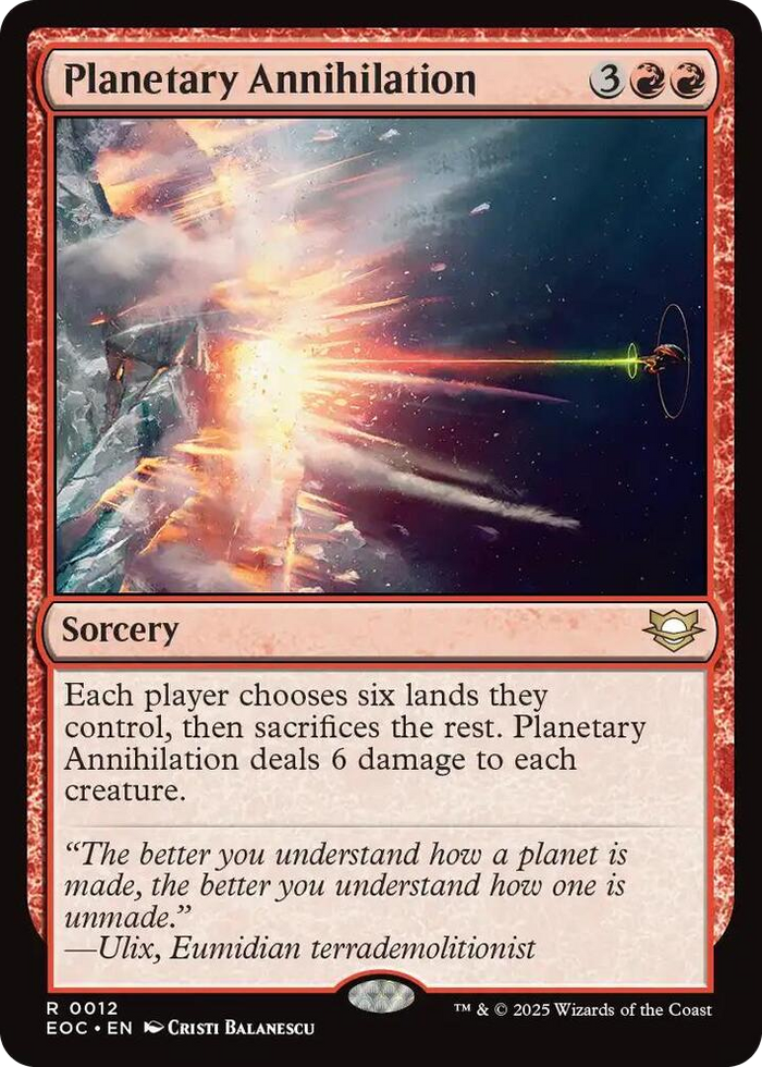 Planetary Annihilation #12 R - Commander: Edge of Eternities Pokemon card