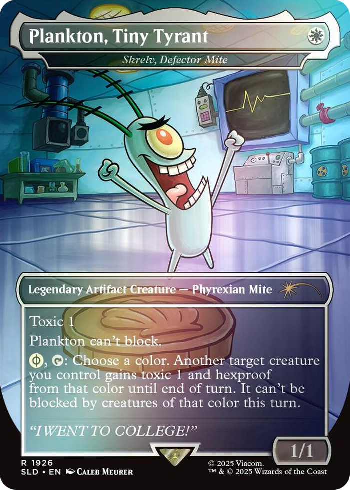 Plankton, Tiny Tyrant - Skrelv, Defector Mite (Rainbow Foil) #1926 R - Secret Lair Drop Series Pokemon card