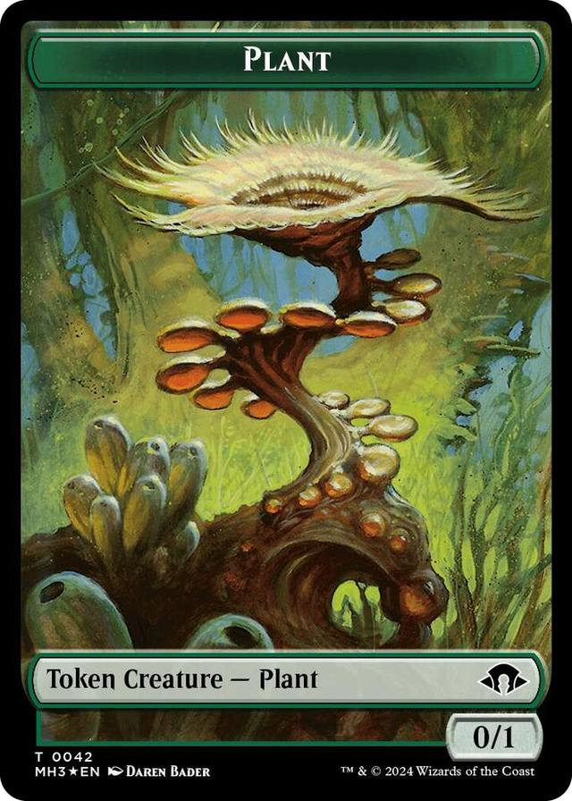 0042 Plant (Ripple Foil) // Zombie  Double-Sided Token T Modern Horizons 3