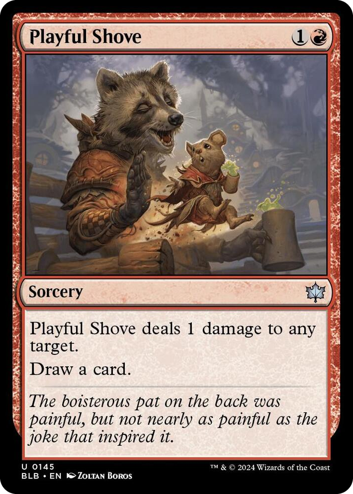 0145 Playful Shove U Bloomburrow