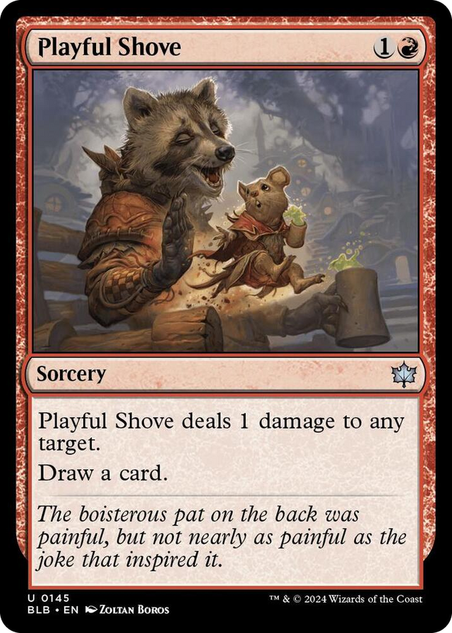 0145 Playful Shove U Bloomburrow