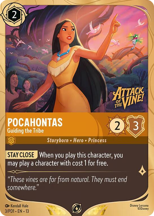 Pocahontas - Guiding the Tribe #3 Promo - Disney Lorcana Promo Cards Pokemon card