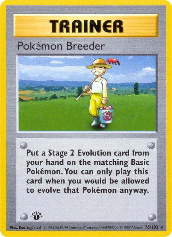 0076 Pokemon Breeder Rare Base Set (Shadowless)