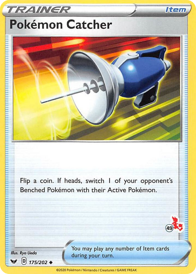 0175 Pokemon Catcher - 175/202 (#49 Cinderace Stamped) Promo Battle Academy 2022