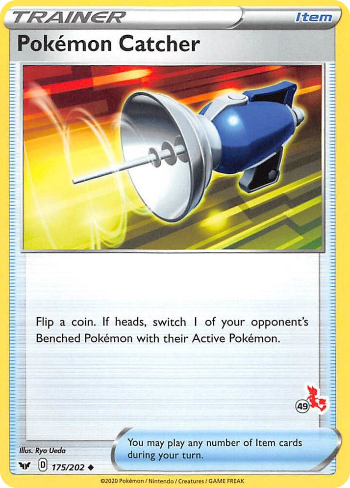 0175 Pokemon Catcher - 175/202 (#49 Cinderace Stamped) Promo Battle Academy 2022