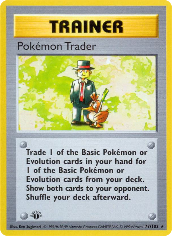 0077 Pokemon Trader Rare Base Set (Shadowless)