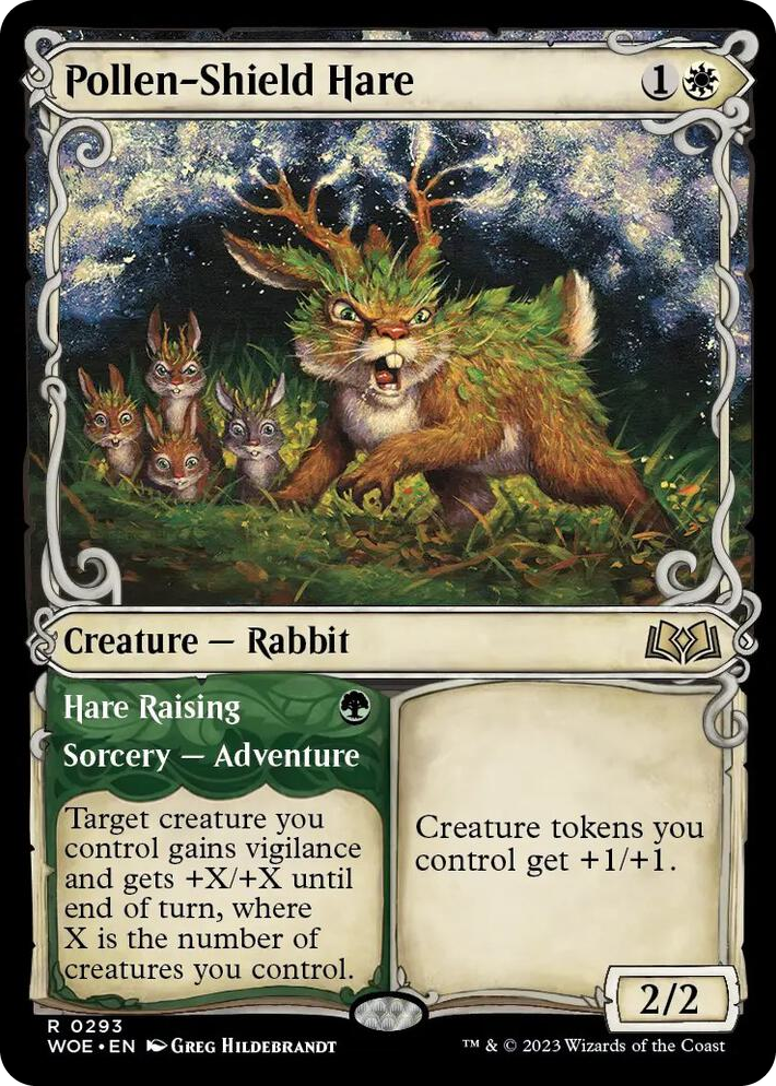 0293 Pollen-Shield Hare (Showcase) R Wilds of Eldraine
