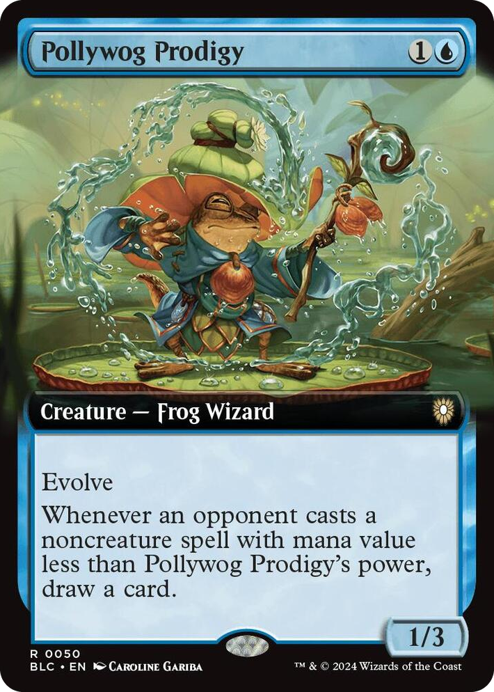 0050 Pollywog Prodigy (Extended Art) R Commander: Bloomburrow