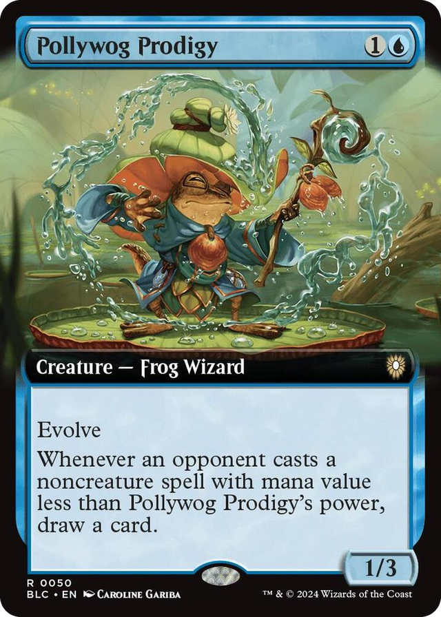 0050 Pollywog Prodigy (Extended Art) R Commander: Bloomburrow