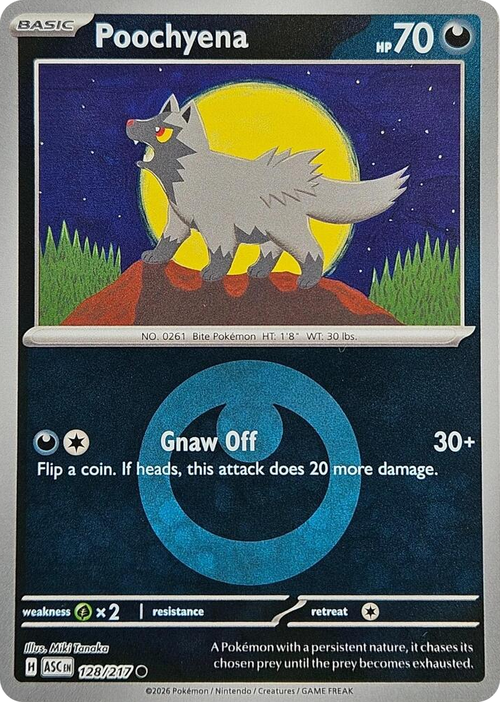 0128 Poochyena (Energy Symbol Pattern) Common Ascended Heroes