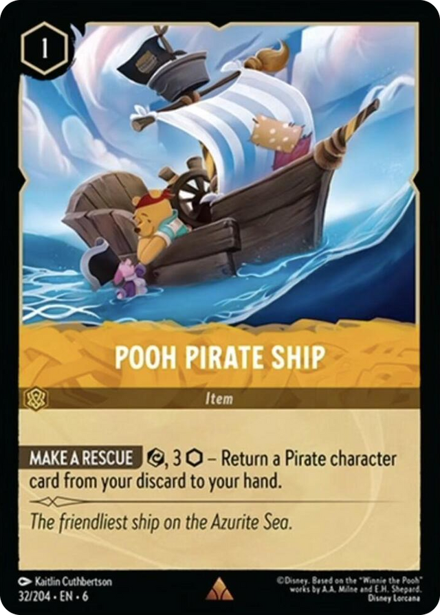0032 Pooh Pirate Ship Rare Azurite Sea
