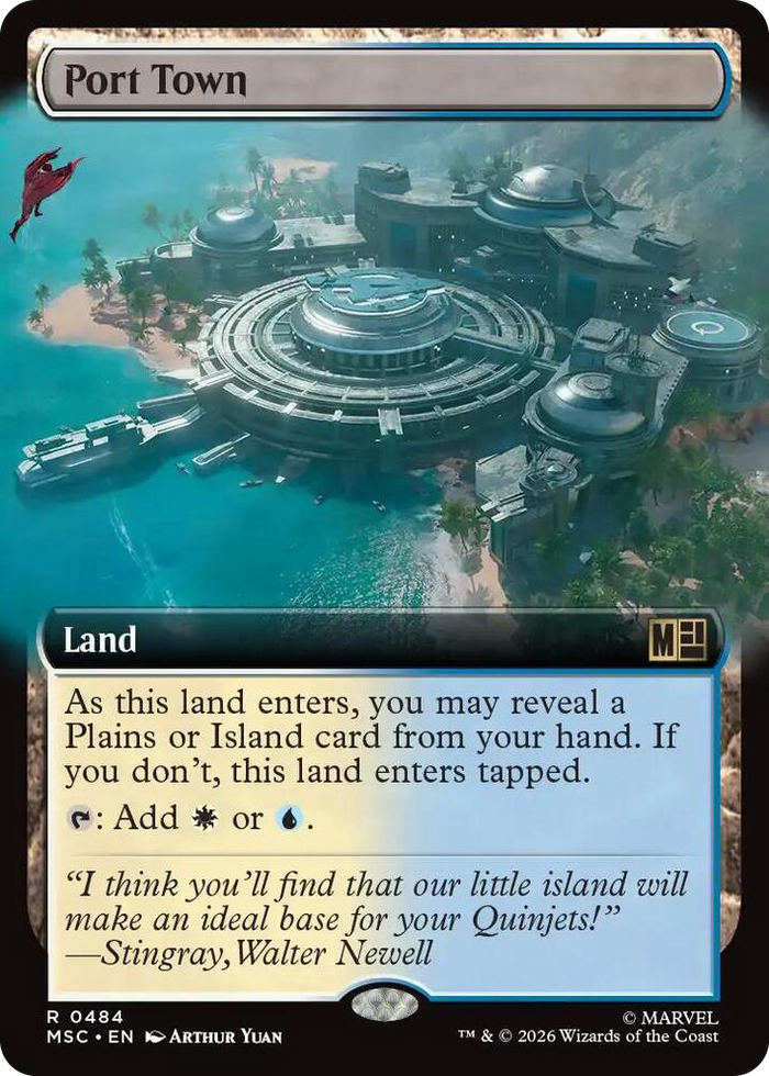 Port Town (Extended Art) #484 R - Commander: Marvel Super Heroes Pokemon card