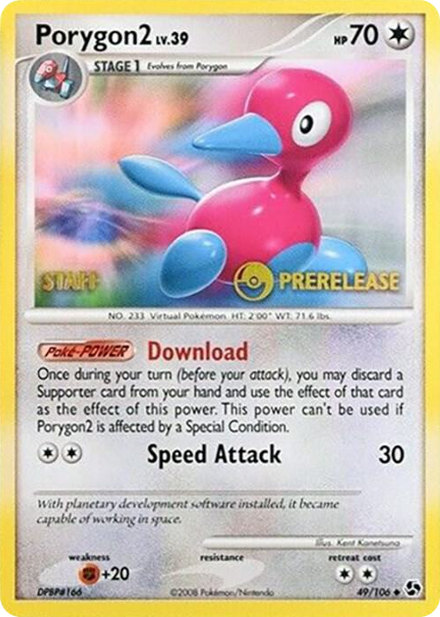 0049 Porygon2 - 49/106 (Prerelease) [Staff] Promo Diamond and Pearl Promos