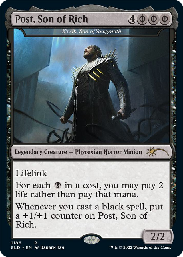 1186 Post, Son of Rich - K'rrik, Son of Yawgmoth (Post Malone) R Secret Lair Drop Series