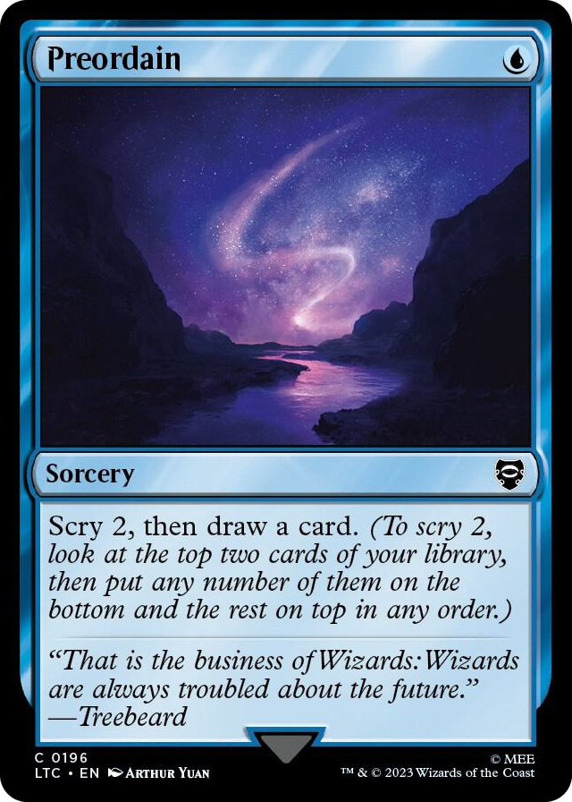 Preordain #196 C - Commander: The Lord of the Rings: Tales of Middle-earth Pokemon card