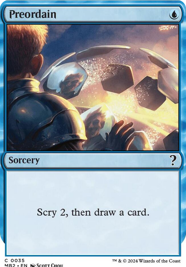 0035 Preordain (White Border) C Mystery Booster 2