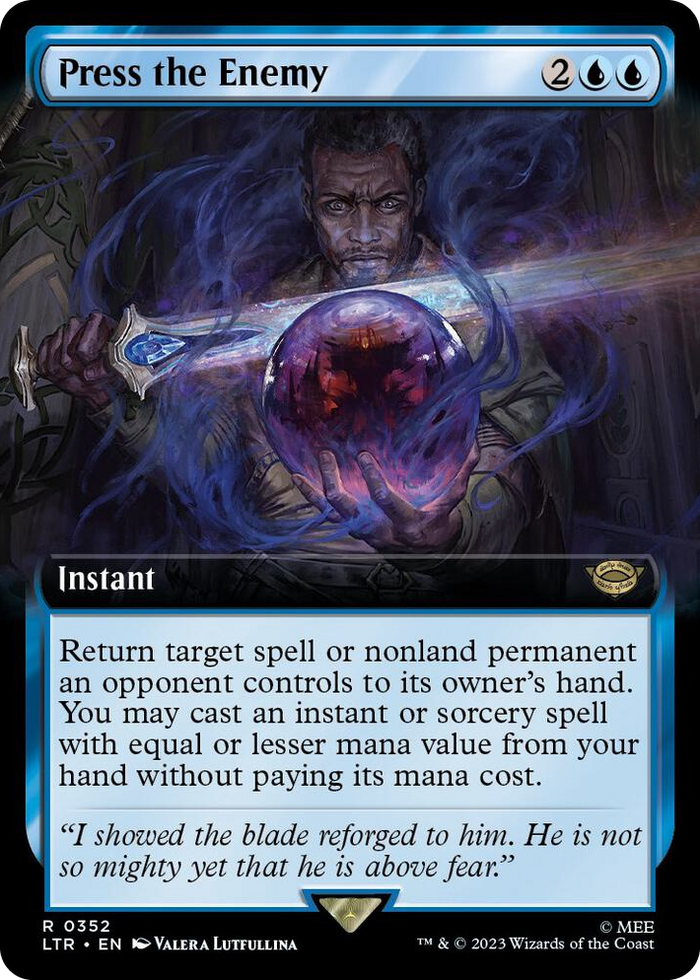 Press the Enemy (Extended Art) #352 R - Universes Beyond: The Lord of the Rings: Tales of Middle-earth Pokemon card