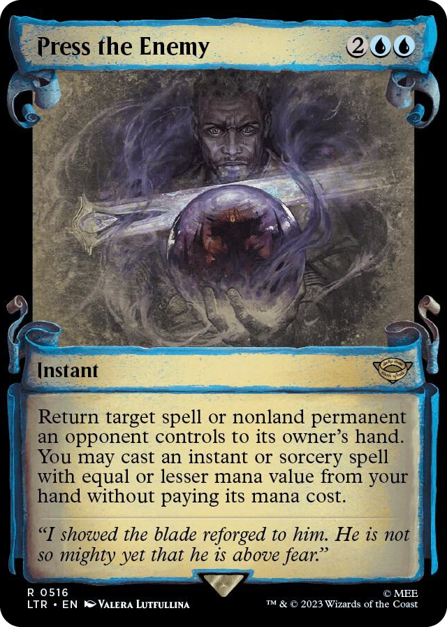 Press the Enemy (Showcase Scrolls) #516 R - Universes Beyond: The Lord of the Rings: Tales of Middle-earth Pokemon card