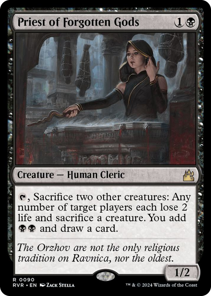Priest of Forgotten Gods #90 R - Ravnica Remastered Pokemon card