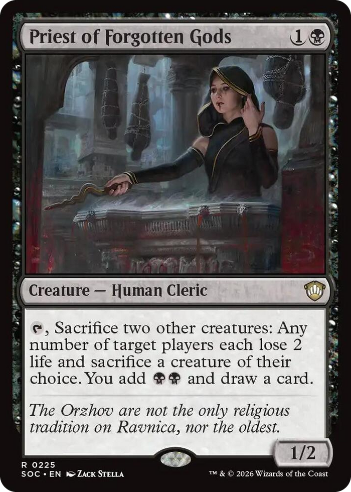 Priest of Forgotten Gods #225 R - Commander: Secrets of Strixhaven Pokemon card